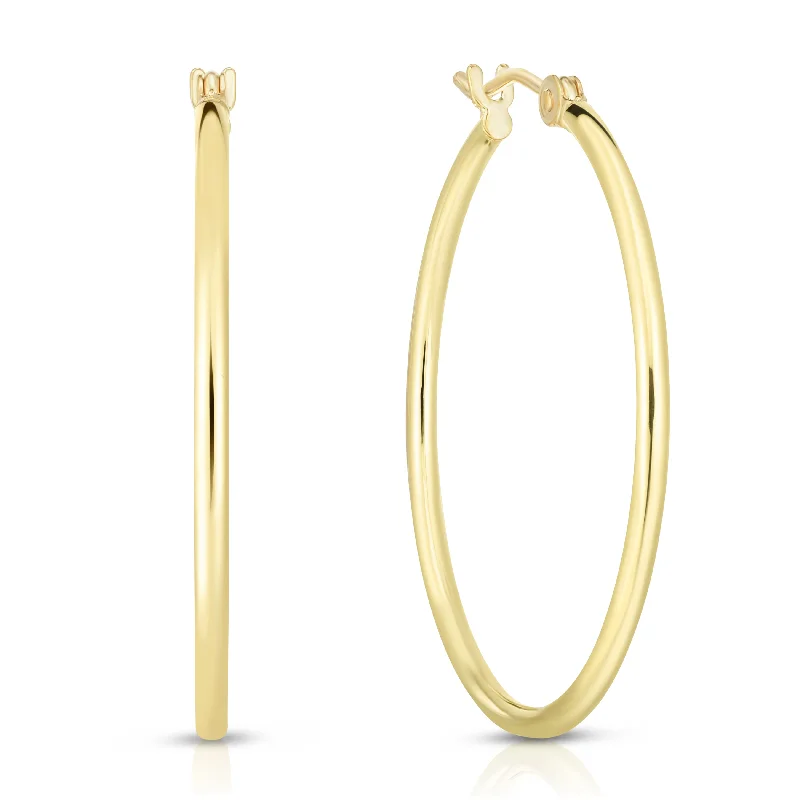 14K Gold 1.5x30mm Hoops