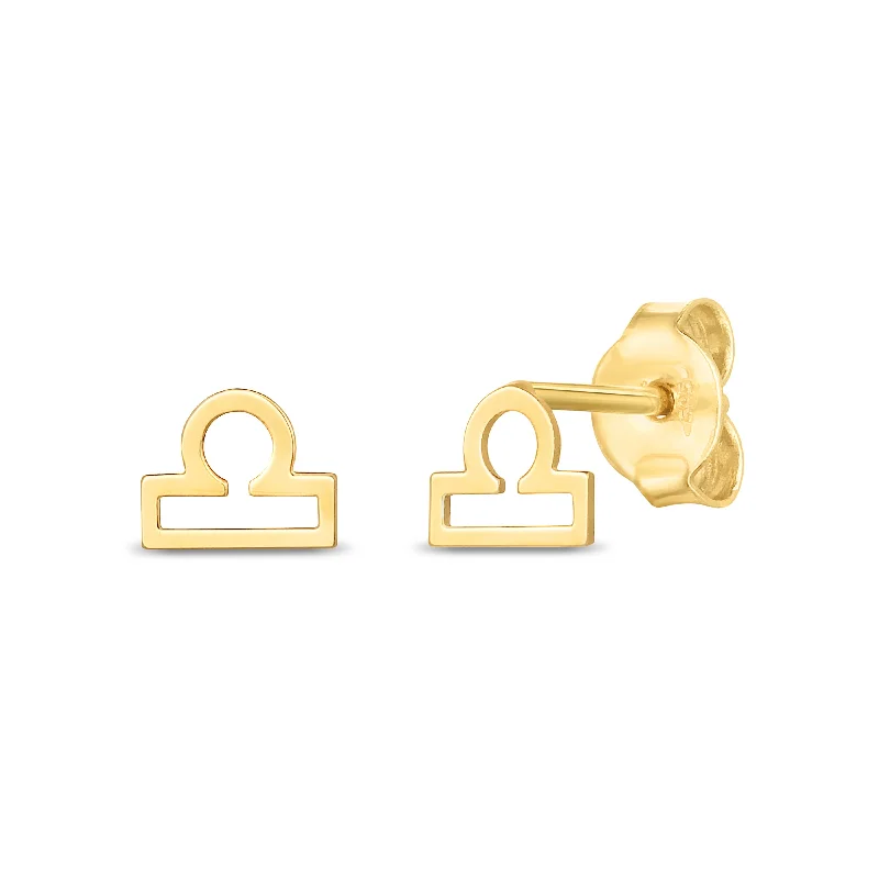 14K Gold Libra Studs