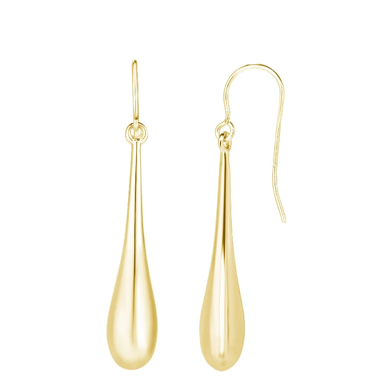 14K Gold Polished Graduated Tear Drop Earring