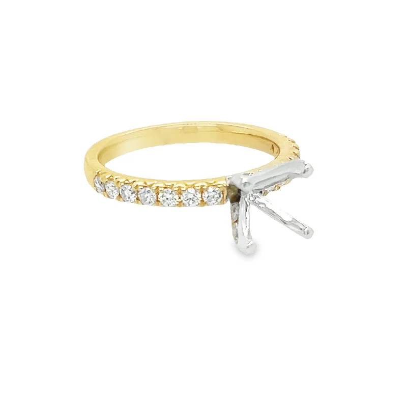 14K Yellow Gold Diamond Semi-Mount