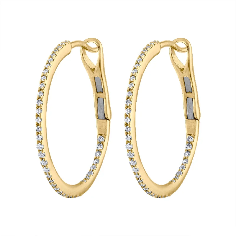 14KT GOLD DIAMOND HOOP EARRING