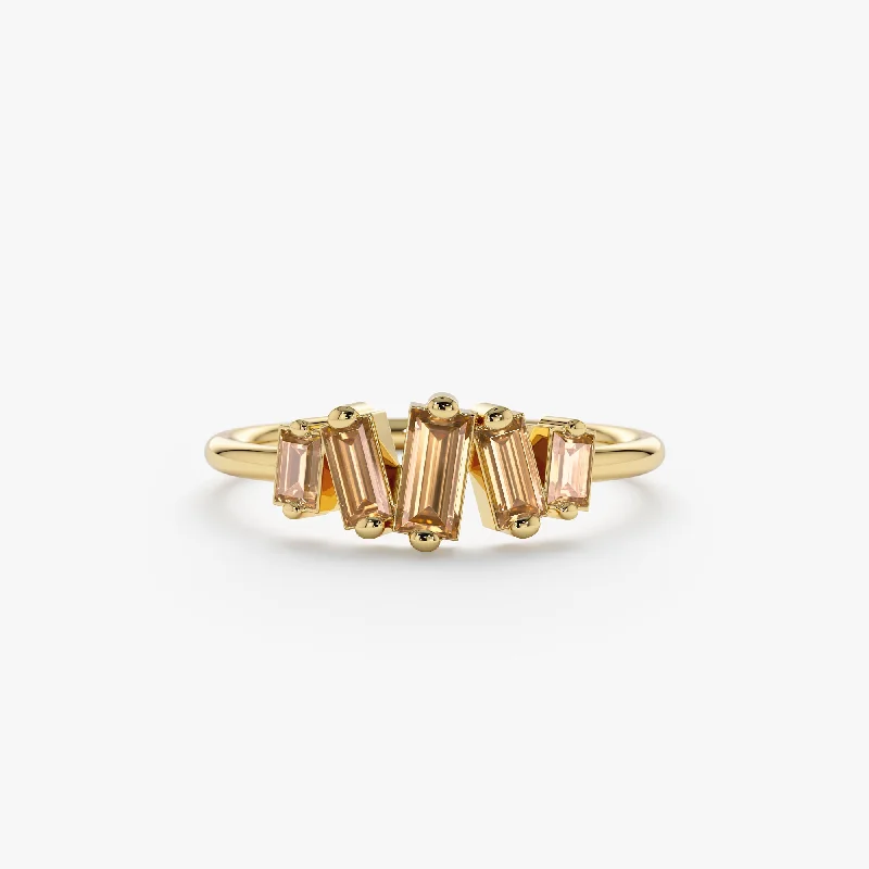 Baguette Citrine Cluster Ring, Lupita