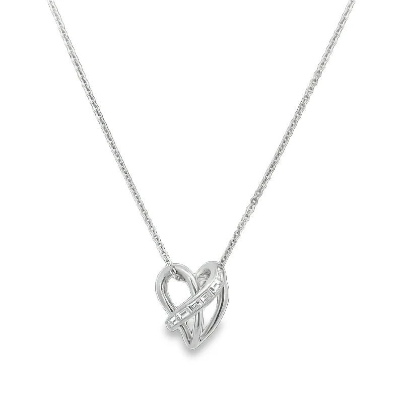 Baguette Diamond Pendant in Platinum