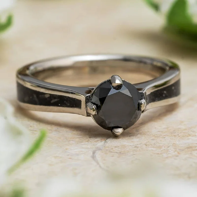 Black Diamond Engagement Ring