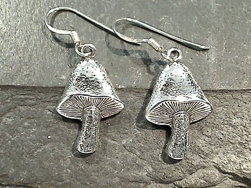 Sterling Silver Mushroom Earrings