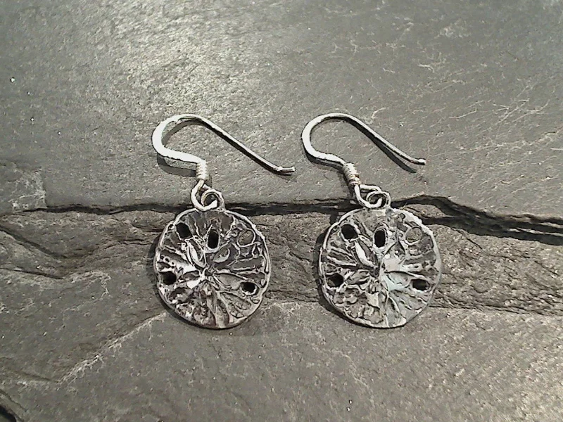 Sterling Silver Small Sand Dollar Earrings