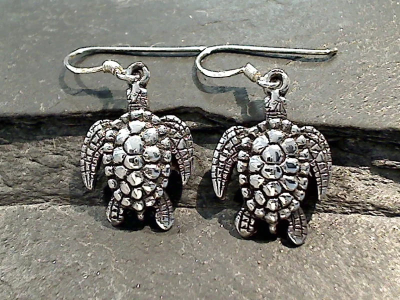 Sterling Silver Sea Turtle Earrings