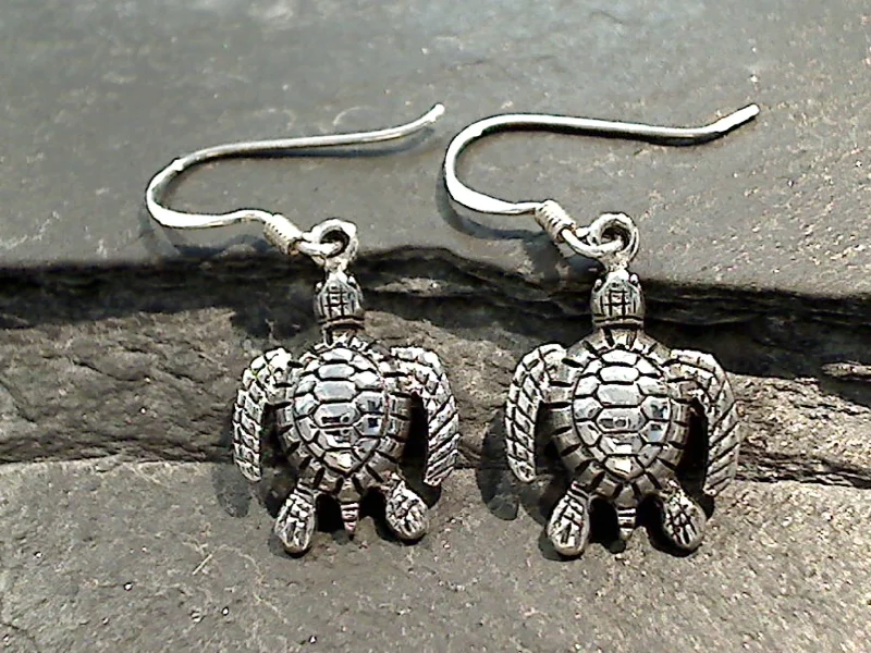 Sterling Silver Sea Turtle Earrings