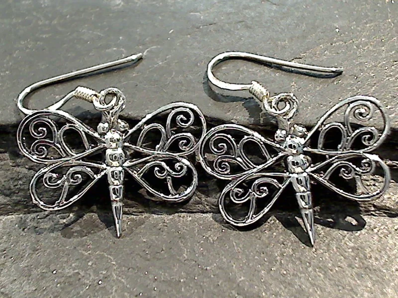 Sterling Silver Dragonfly Earrings