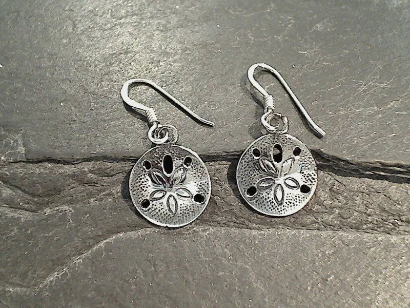 Sterling Silver Small Sand Dollar Earrings