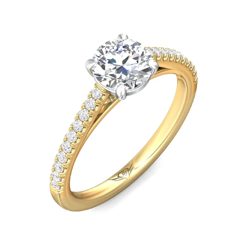 Cathedral Side Stone Engagement Ring