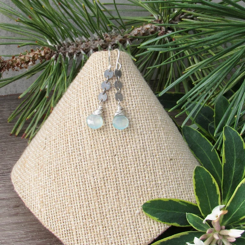 Chalcedony Chain Earrings