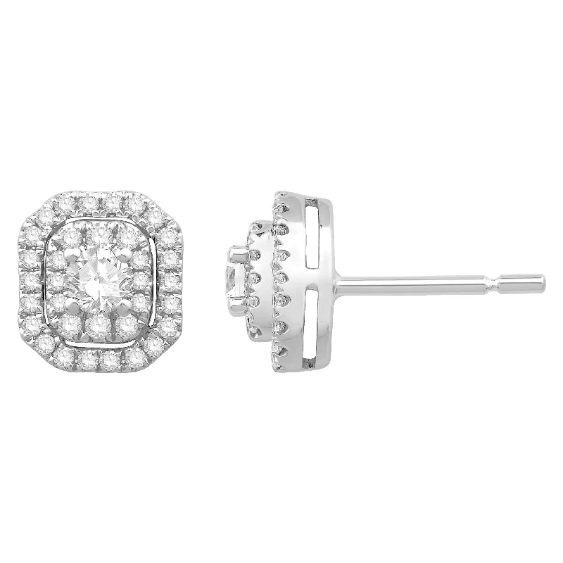 Diamond Halo Earrings