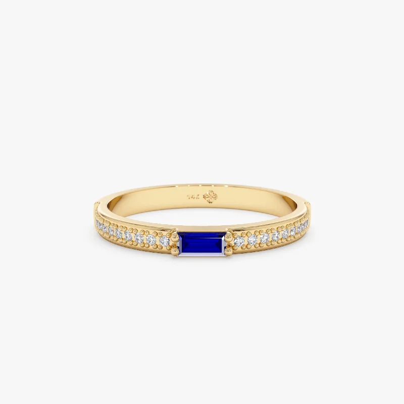 Diamond and Baguette Sapphire Ring, Madilyn