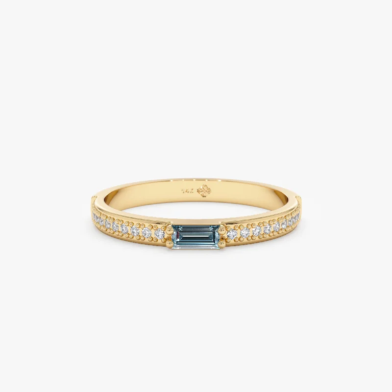 Diamond and Baguette Topaz Ring, Madilyn