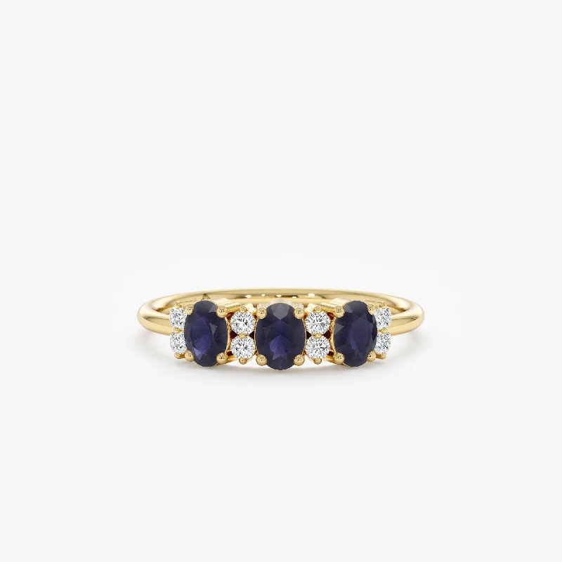 Diamond and Oval Sapphire Ring, Blair