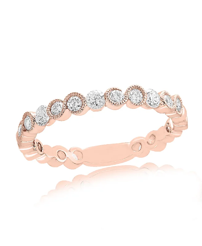 Diamond Band in 18k Rose Gold