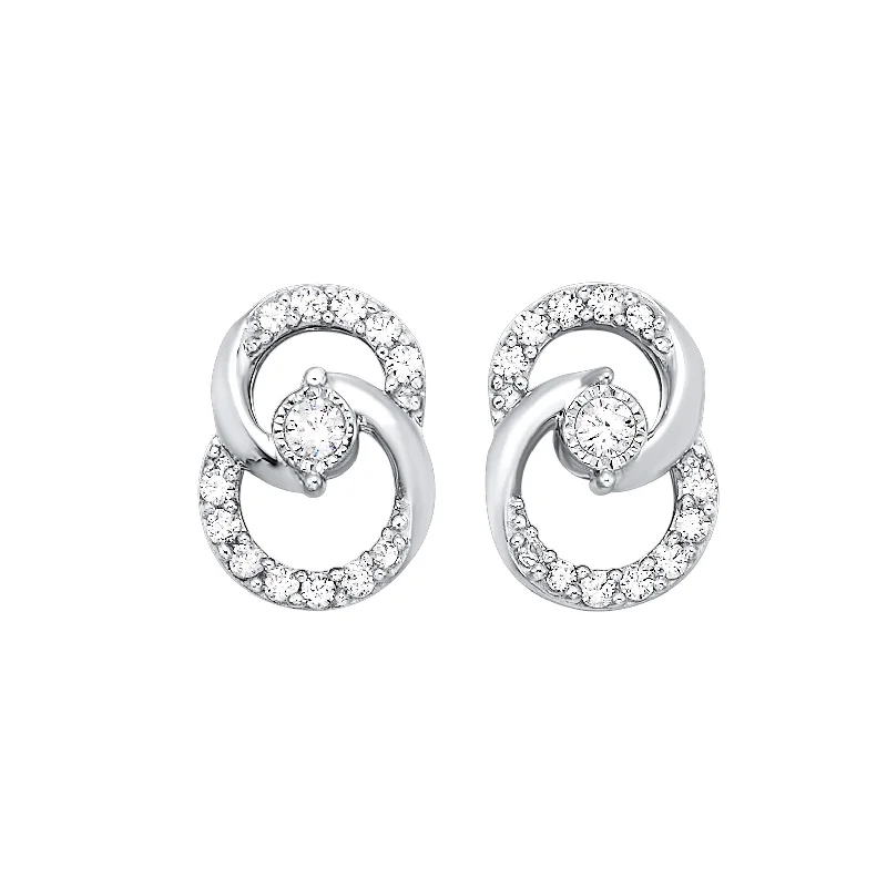 Diamond Double Circle Earrings