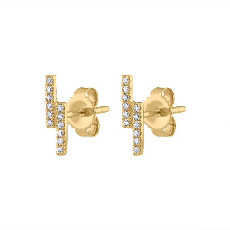 14KT GOLD DIAMOND TWO LINE EARRING