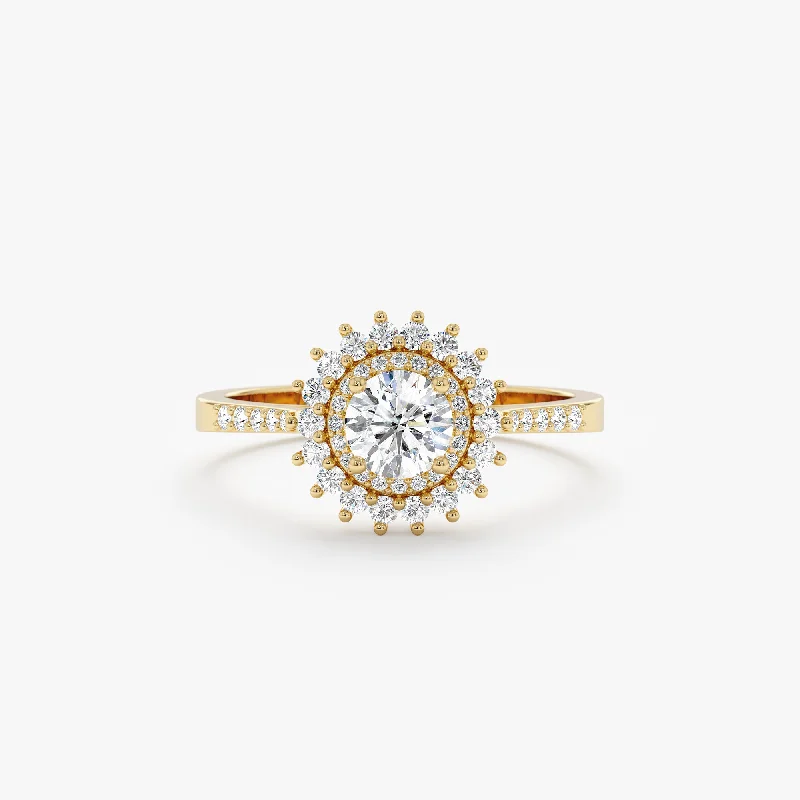 Diamond Starburst Engagement Ring, Sophie