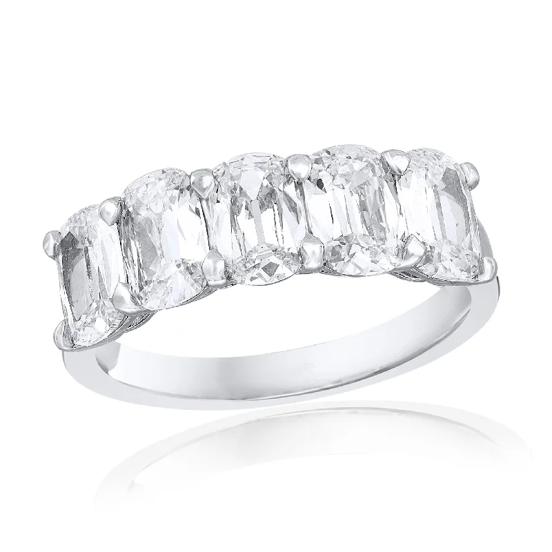 Five Stone Cushion Cut Diamond Ring in Platinum