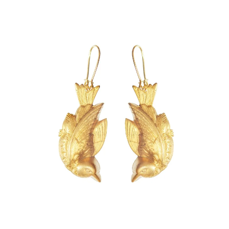 Gold Bird Earrings