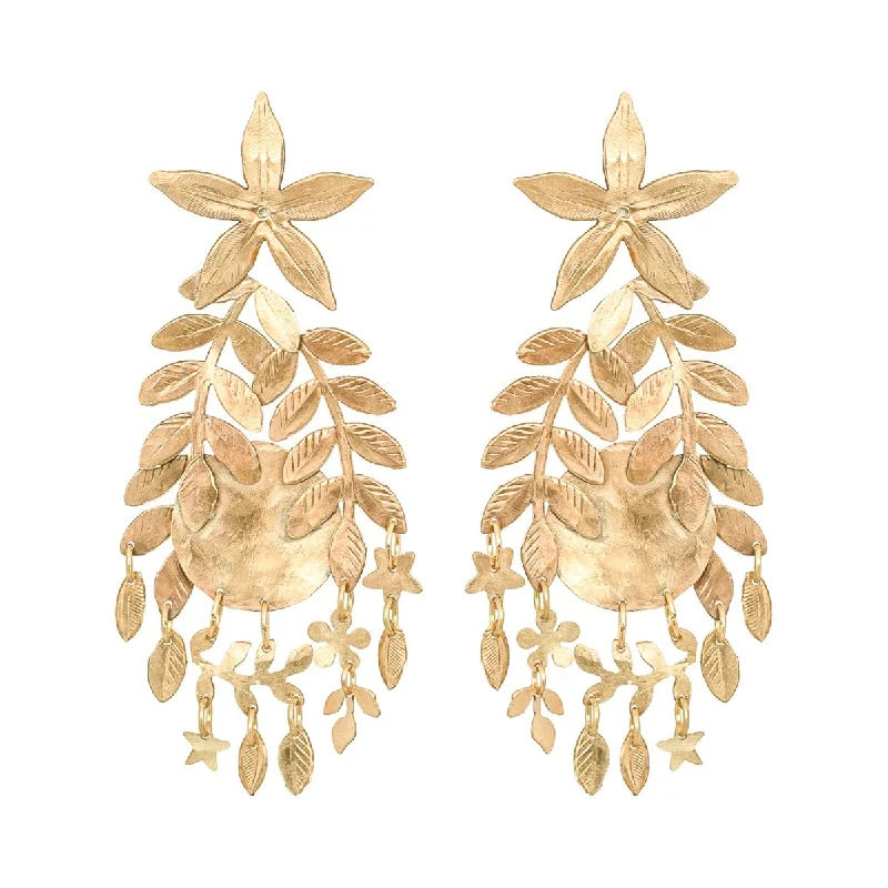 Gold Moon Blossom Earrings