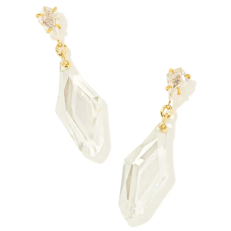 Kendra Scott | Alexandria Statement Earrings Gold Lustre Clear Glass