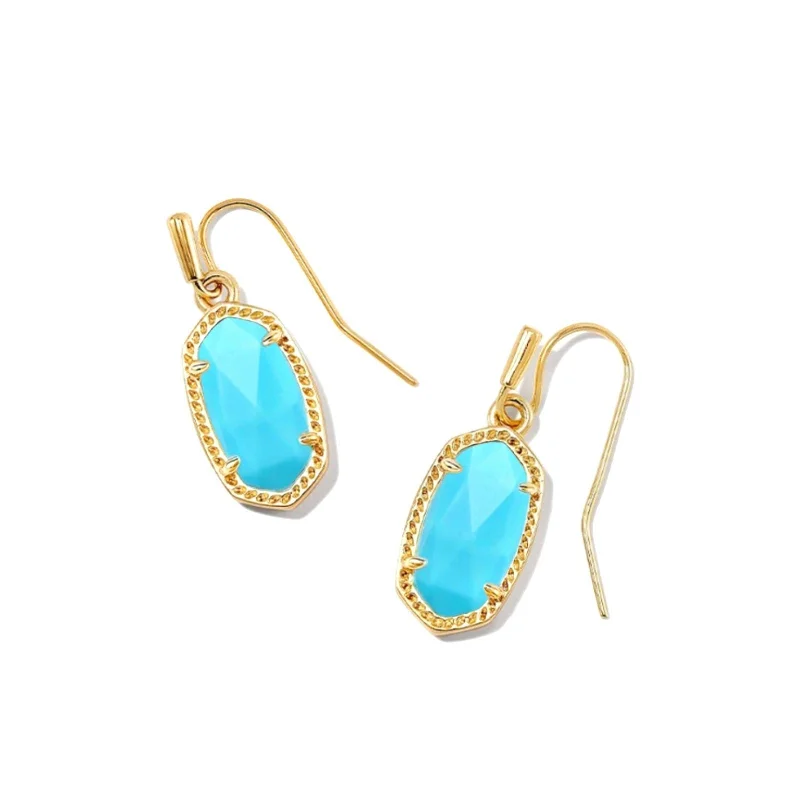 Kendra Scott | Lee Gold Earrings in Variegated Turquoise Magnesite