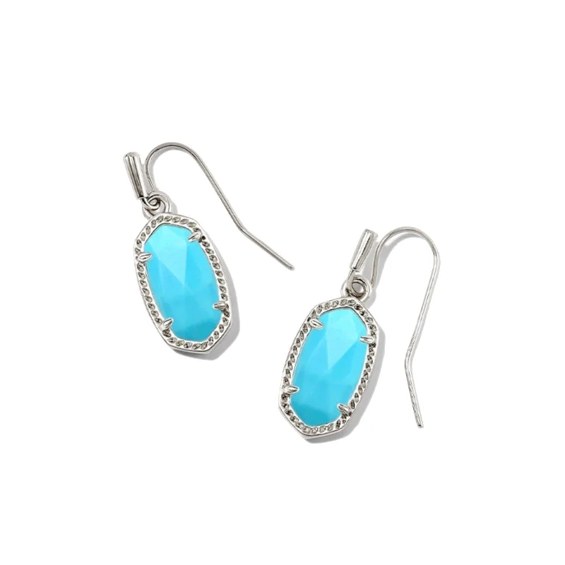 Kendra Scott | Lee Silver Earrings in Variegated Turquoise Magnesite