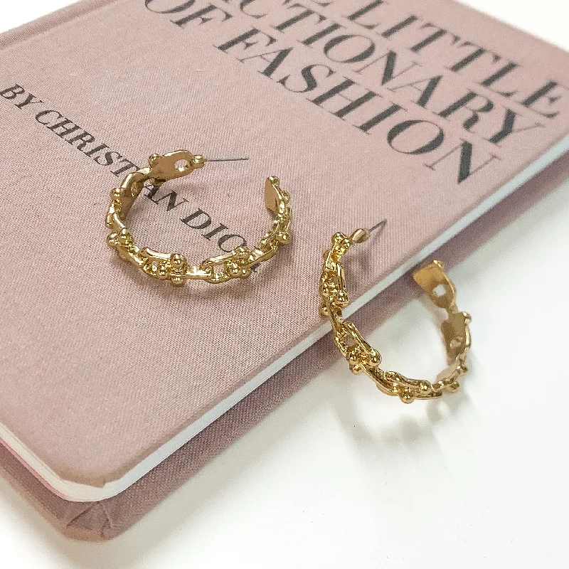 Loved Up Chain Hoops in Gold Tone