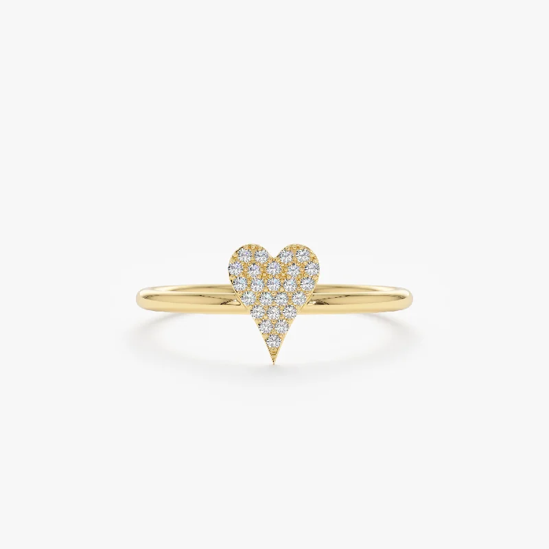 Micro Pave Diamond Heart Ring, Natalie