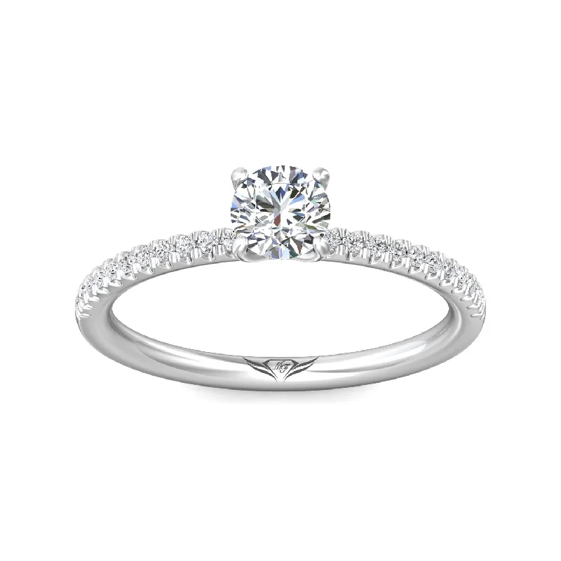 Micropave Side Stone Engagement Ring