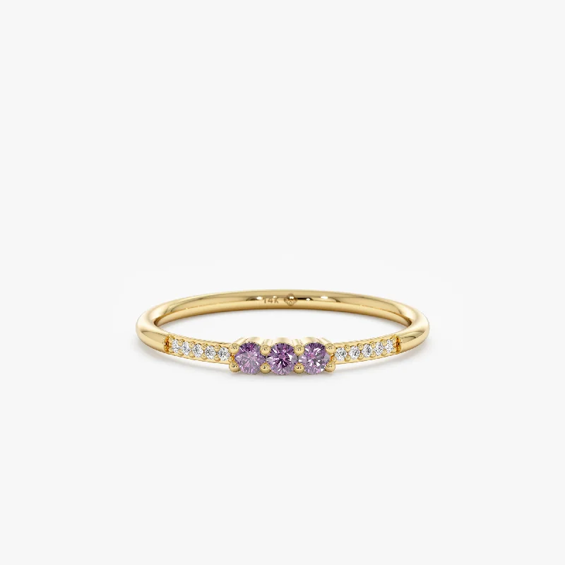 Natural Amethyst and Diamond Ring, Jamie