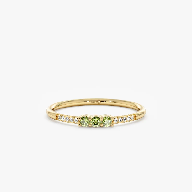 Natural Peridot and Diamond Ring, Jamie