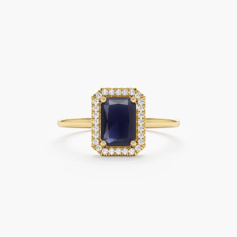 Natural Sapphire and Diamond Engagement Ring, Juliet