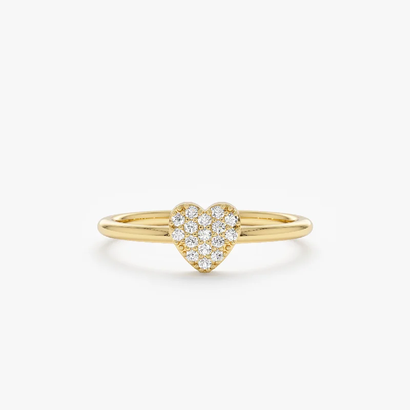 Pave Diamond Heart Ring, Taylor