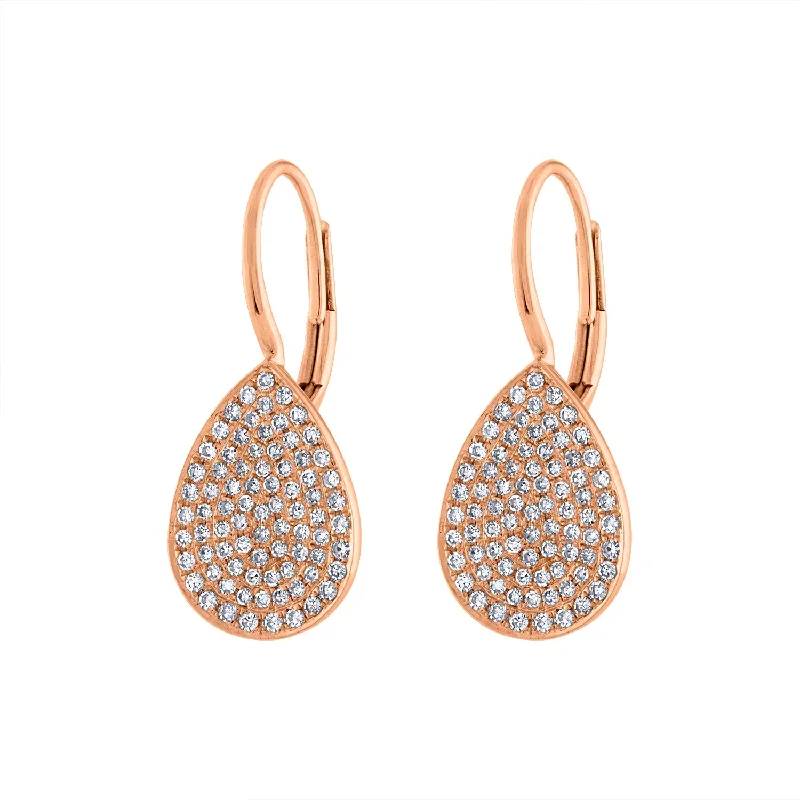 14KT GOLD DIAMOND PAVE TEARDROP EARRING