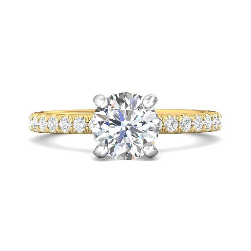 Peg-Head Side Stone Engagement Ring