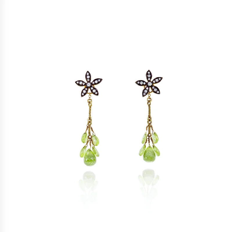 Peridot Detachable Chandelier Earrings