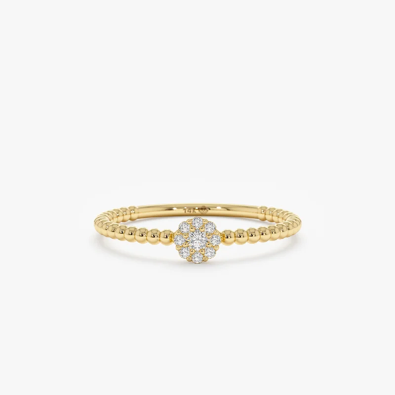 Petite Diamond Flower Beaded Band, Avianna