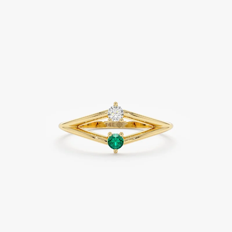 Petite Emerald and Diamond Ring, Lorelei