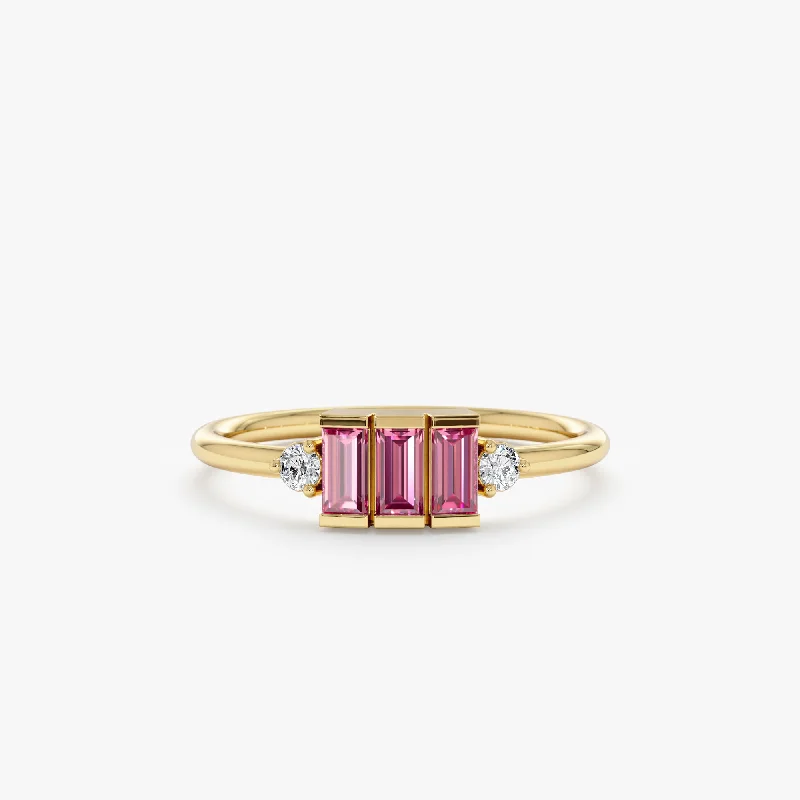 Pink Sapphire Engagement Ring, Caresha