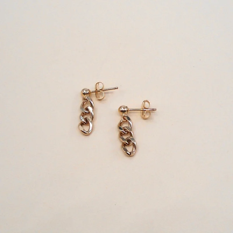 Post with Three Links Earrings