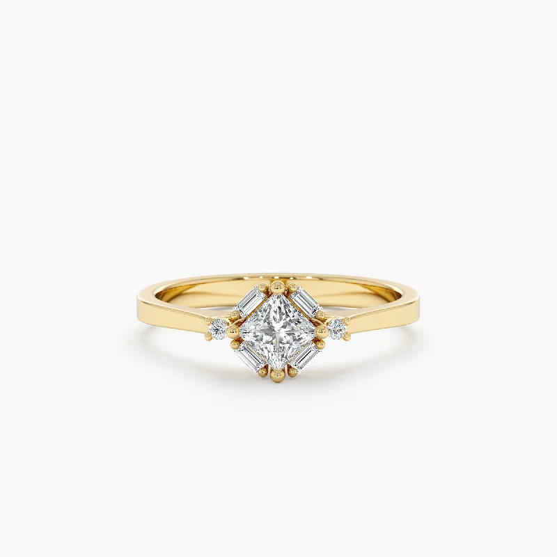 Princess-Cut Diamond Engagement Ring, Juno