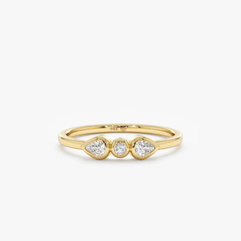 Round and Pear Cut Diamond Ring, Saige