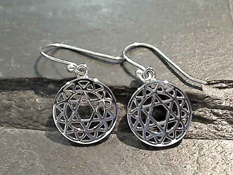 Sterling Silver Heart Chakra Earrings