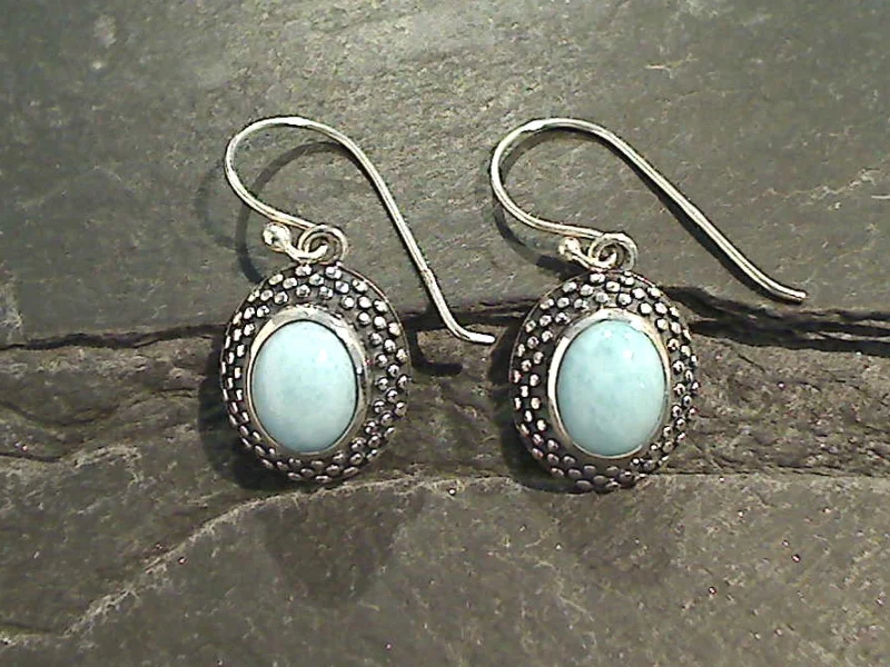 Larimar, Sterling Silver Earrings