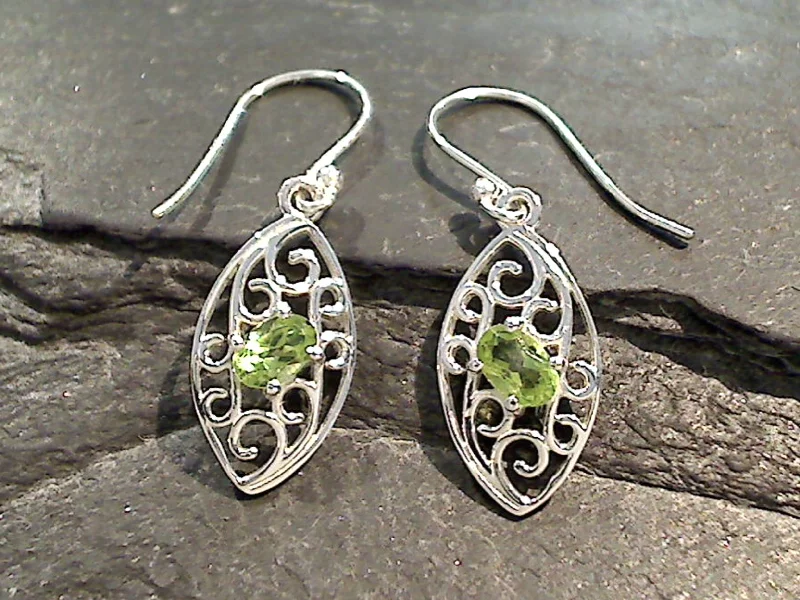 Peridot, Sterling Silver Earrings