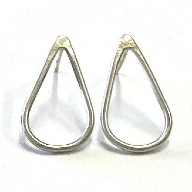 Silver Teardrop Post Earrings